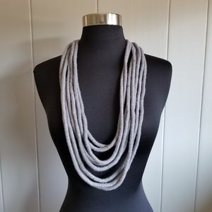 Gray Boho Layered Necklace